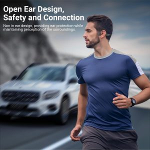 New Bone Conduction Open-Ear Headphones, Bluetooth 6.0, IPX5 Waterproof, 8H Playtime, Lightweight & Comfortable Sports Earphones for Running, Gym, Cycling, Workout, Sweatproof Wireless Headsets Grey-Black