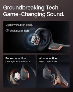SHOKZ OpenRun Pro 2 Bone Conduction Headphone, Rose Gold, Free Gym Bag Rose Gold Standard